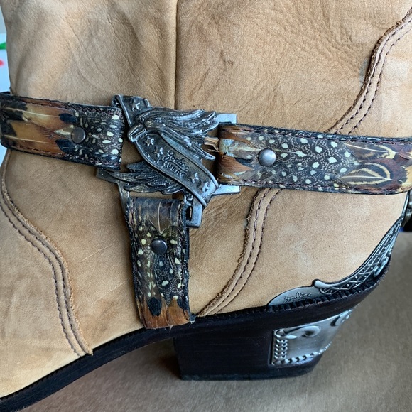 COPY - Vintage Zodiac USA Leather Cowboy Boots Size 8.5 - Picture 4 of 14